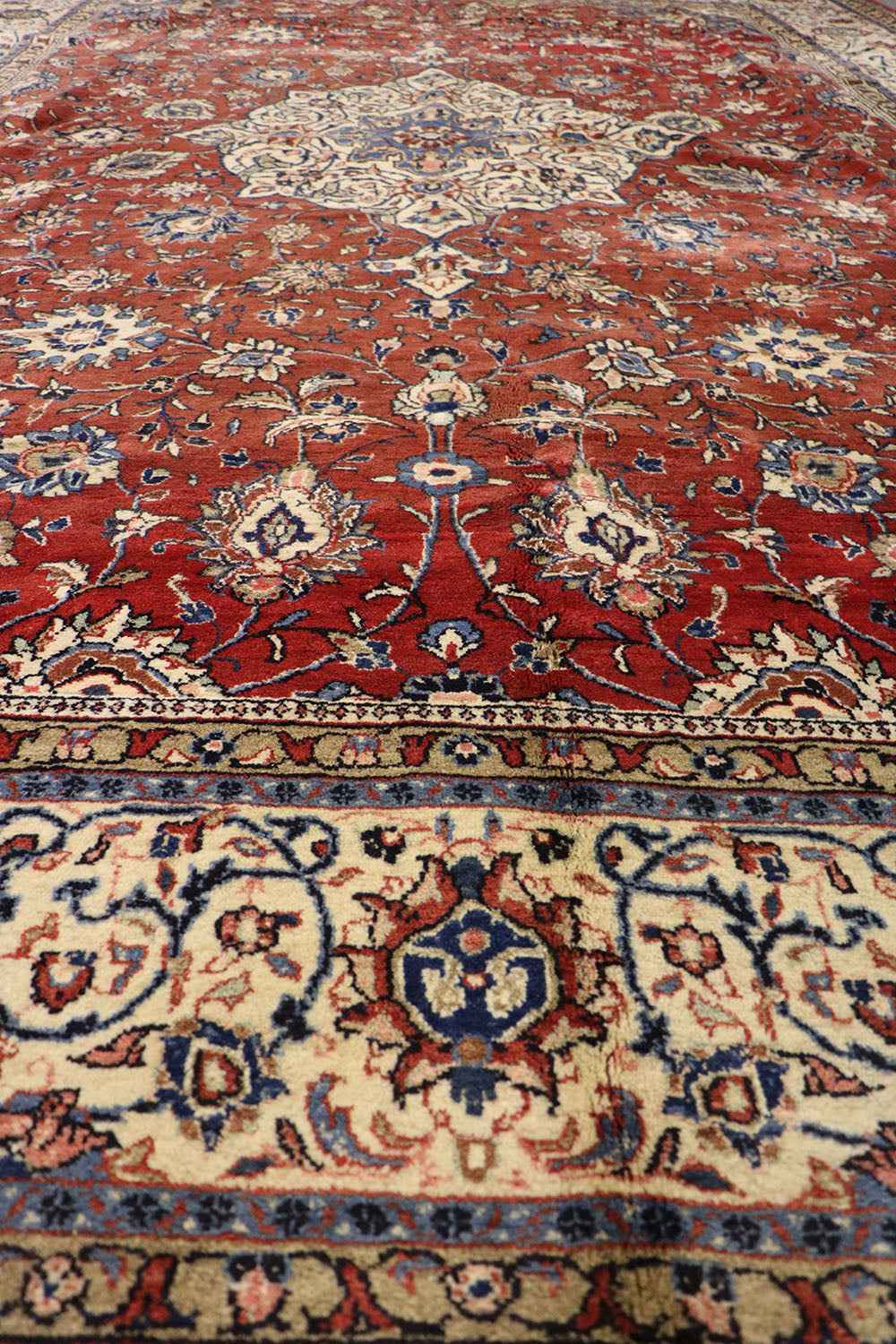 402x272 cm Persian Sarouqh Tribal Wool Rugs Hand Knotted Mustard - Rugoutlet