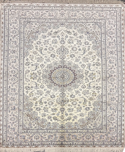 Persian Nain Silk Handmade Rug 310 x 207 cm (10.17 x 6.79 ft)