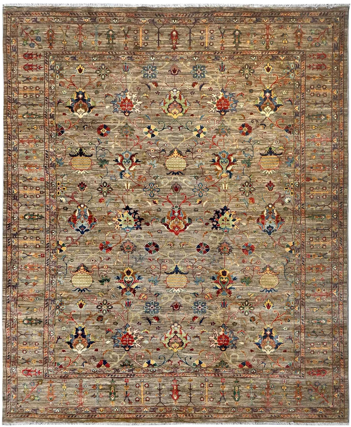 Handmade Sultani Design Natural dye Rug 2.87 x 2.46 m