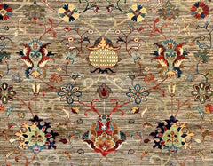 Handmade Sultani Design Natural dye Rug 2.87 x 2.46 m