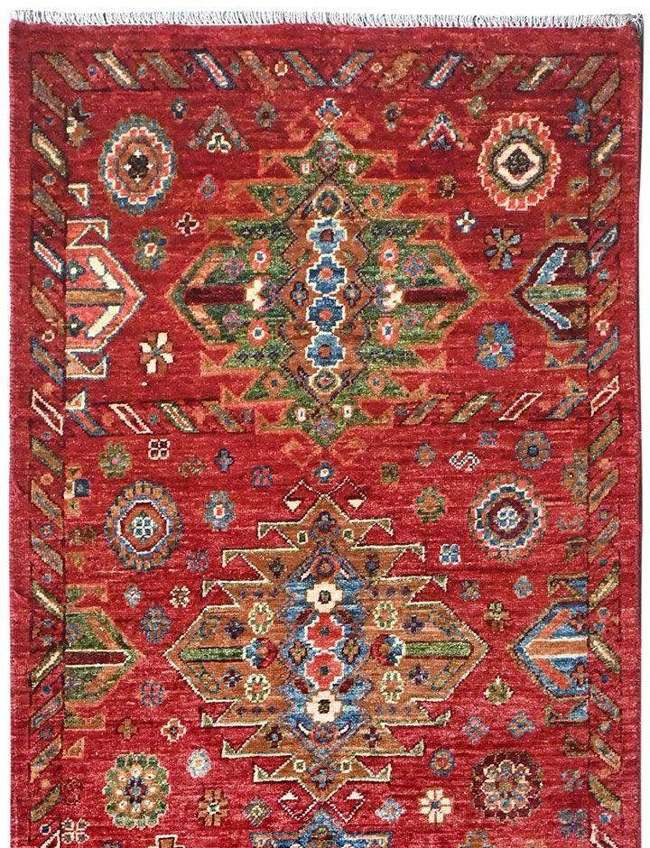 Kazak Natural Dye Wool Runner Rug  2.47 X 0.78 m (8.1 X 2.5 ft)