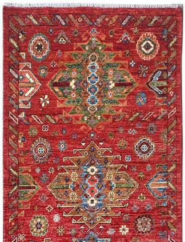 Kazak Natural Dye Wool Runner Rug  2.47 X 0.78 m (8.1 X 2.5 ft)