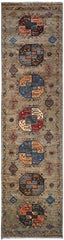 Kazak Natural Dye Wool Runner Rug  3.35 X 0.84 m (10.9 X 2.7 ft)