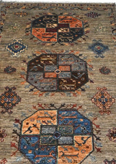 Kazak Natural Dye Wool Runner Rug  3.35 X 0.84 m (10.9 X 2.7 ft)