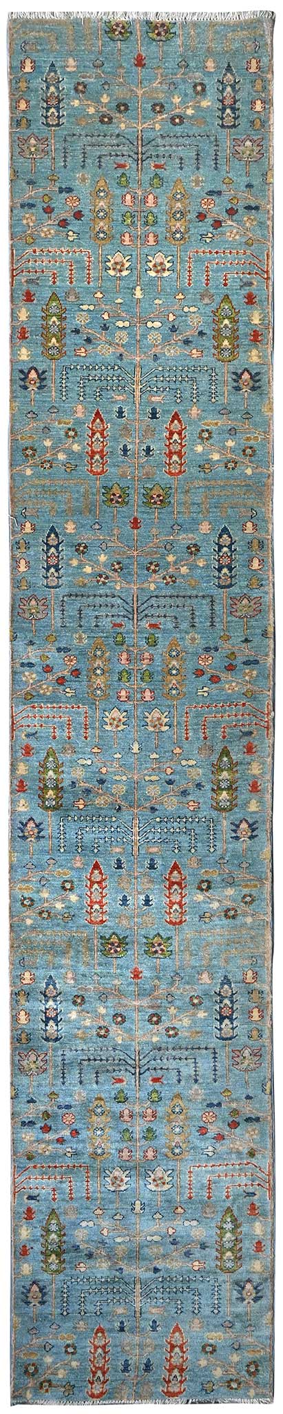 Kazak Natural Dye Wool Runner Rug  4.06 X 0.75 m (13.3 X 2.4 ft)