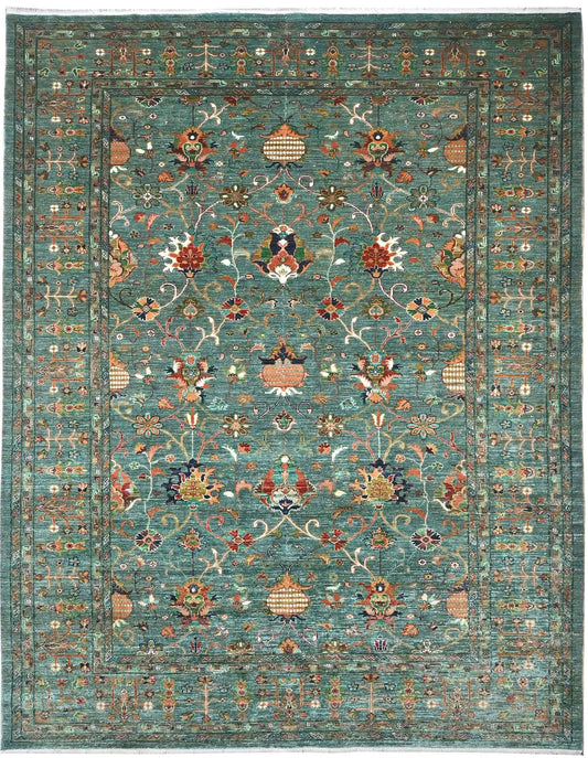 Handmade Sultani Design Natural dye Rug 2.94 x 2.08 m