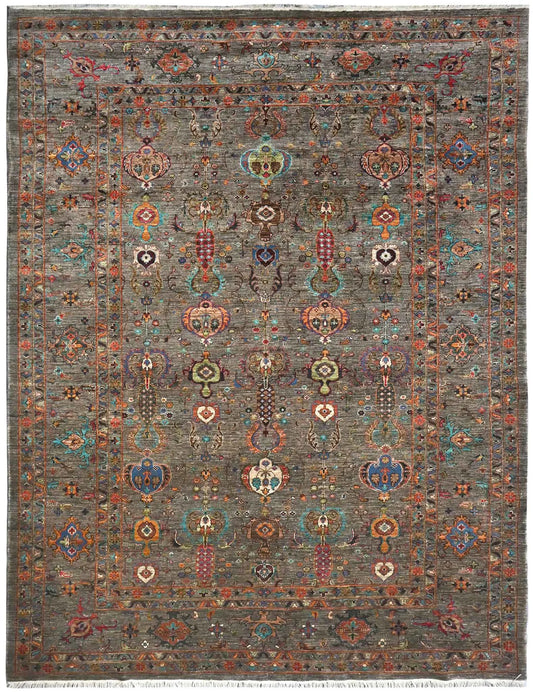 Handmade Sultani Design Natural dye Rug 3.10 x 2.18 m