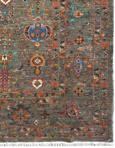 brown-orange-sultani-design-rug-corner
