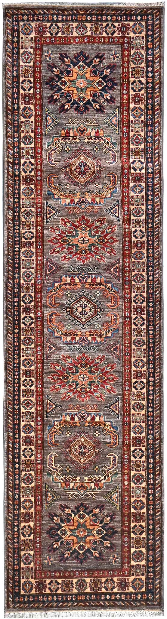 Kazak Natural Dye Wool Runner Rug  2.98 X 0.83 m (9.7 X 2.7 ft)