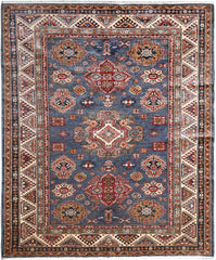 Handmade Kazak Wool Rug 2.40 X 1.77 m (7.8 X 5.8 Ft)