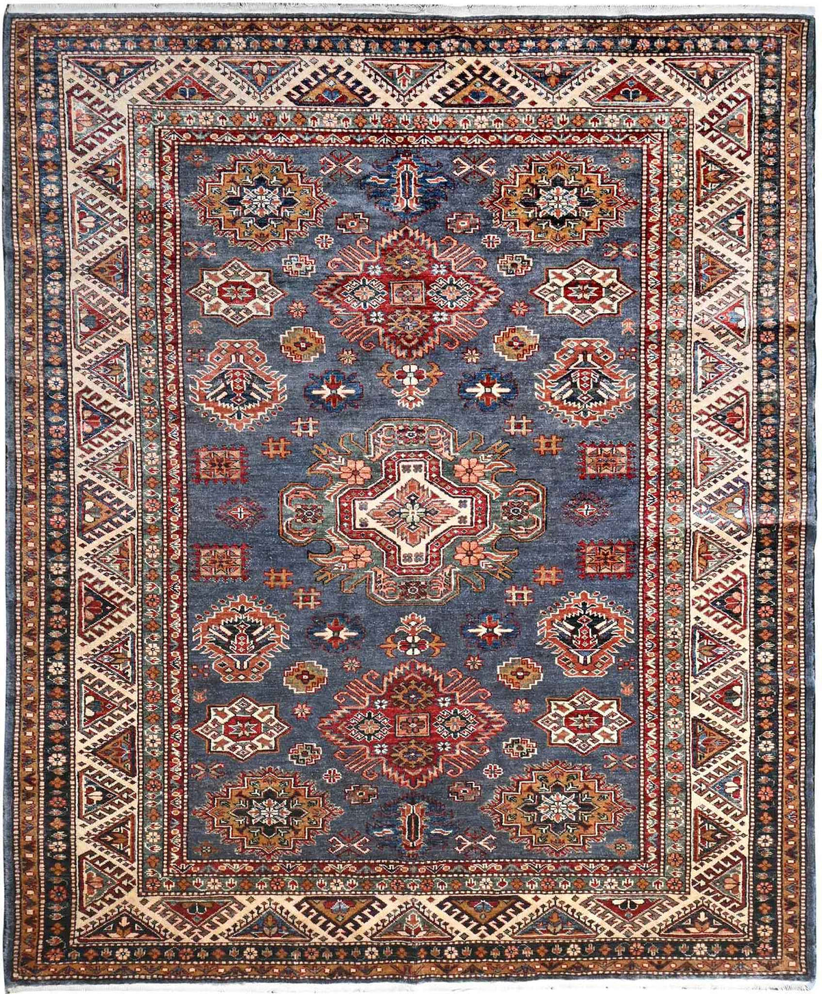 Handmade Kazak Wool Rug 2.47 X 1.84 m (8.1 X 6 Ft)