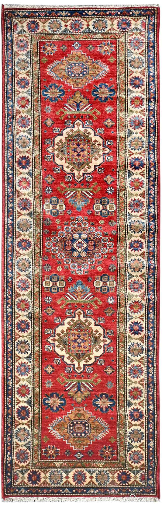 Kazak Natural Dye Wool Runner Rug  2.52 X 0.82 m (8.2 X 2.6 ft)