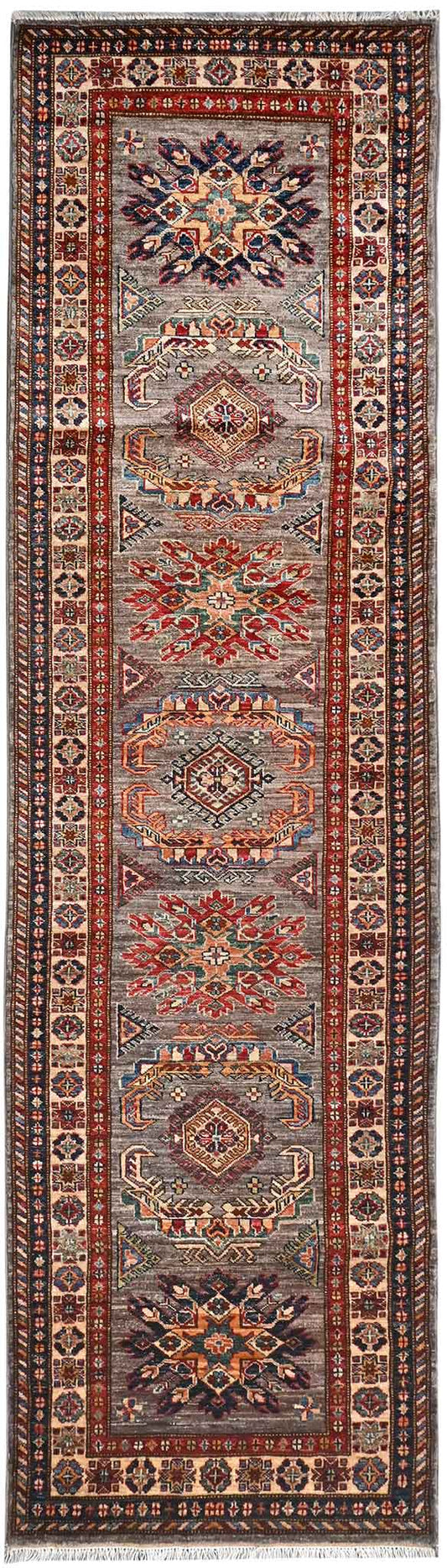 Kazak Natural Dye Wool Runner Rug  2.97 X 0.83 m (9.7 X 2.7 ft)