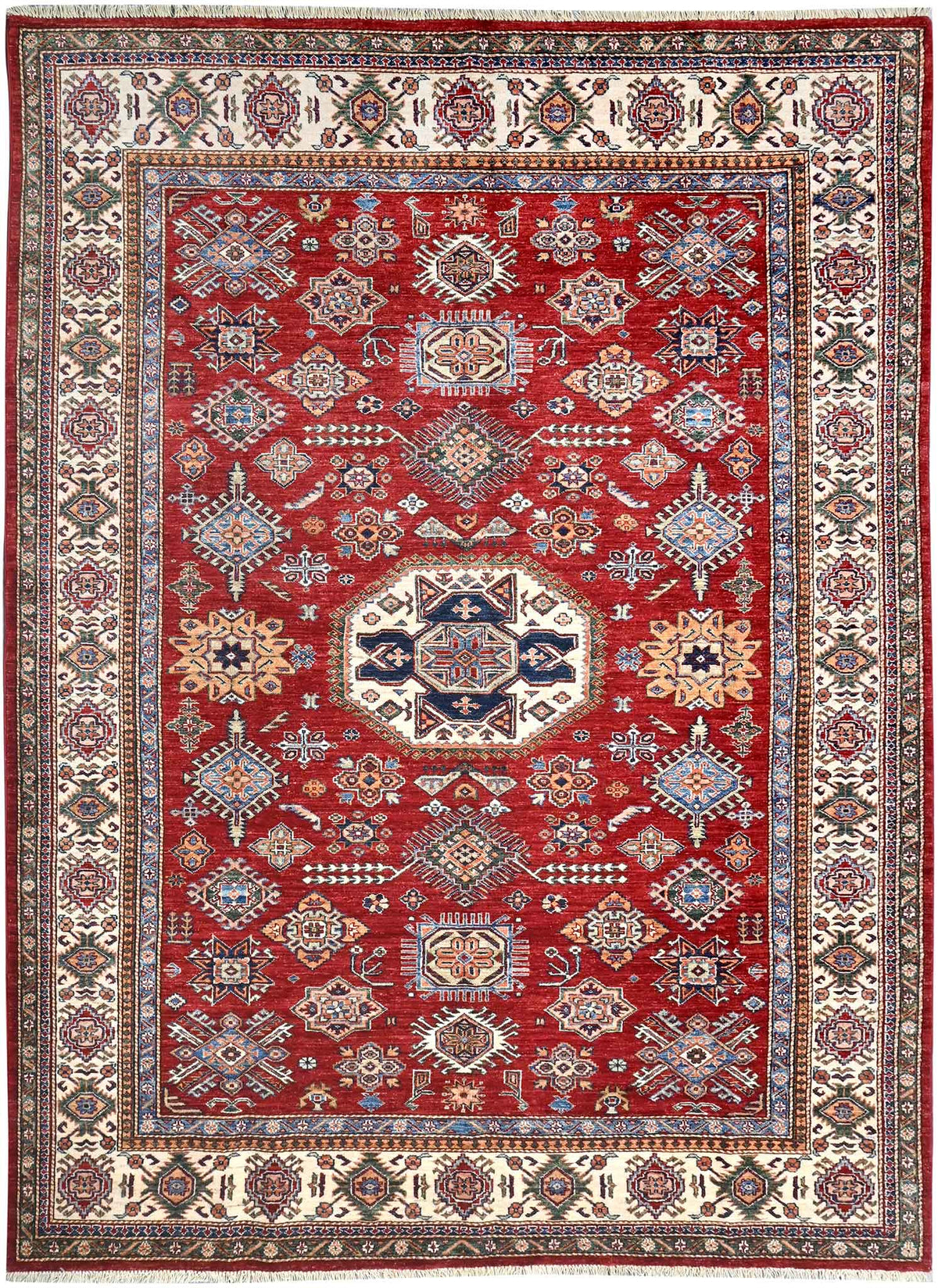 Handmade Kazak Wool Rug 2.90 X 2.07 m (9.5 X 6.7 ft)