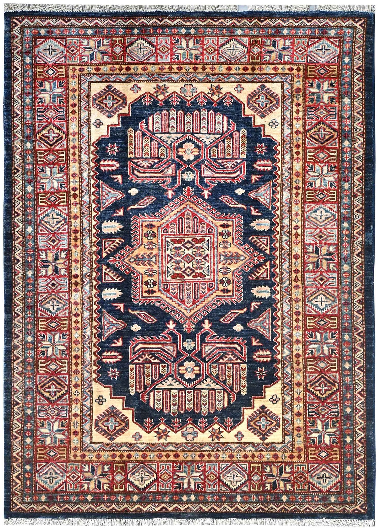 Handmade Kazak Wool Rug 1.81 X 1.25 m (5.9 X 4.1 ft)