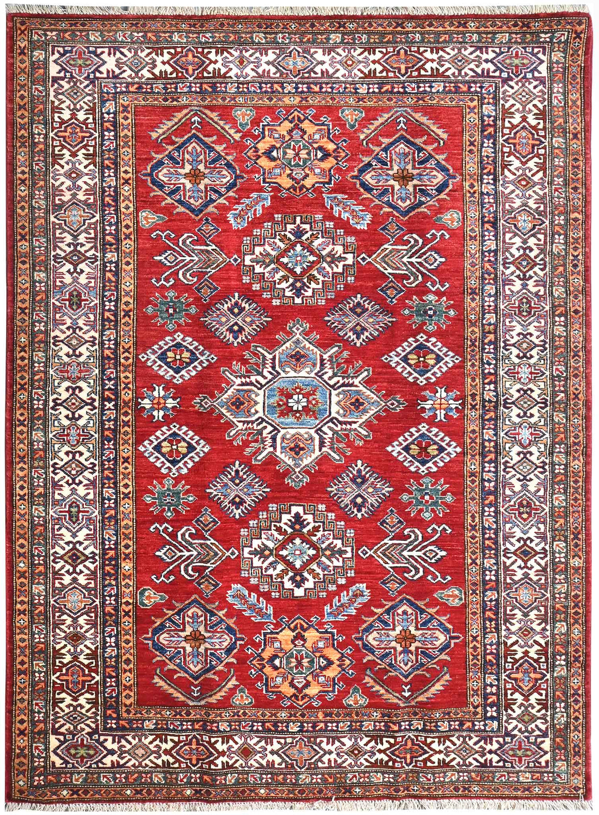 Handmade Kazak Wool Rug 2.04 X 1.50 m (6.6 X 4.9 ft)