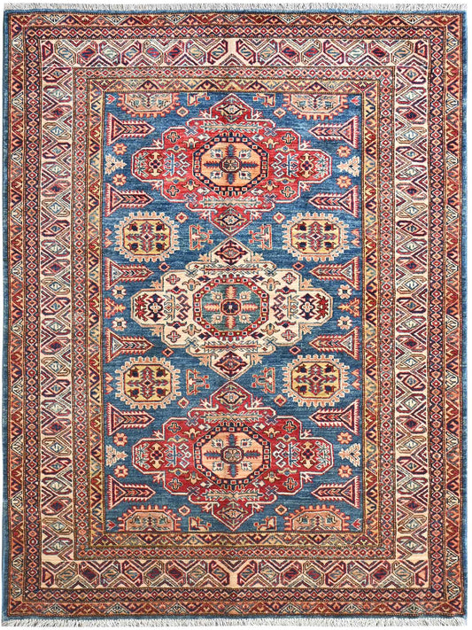 Handmade Kazak Wool Rug 1.97 X 1.51 m (6.4 X 4.9 ft)