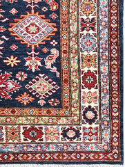 Handmade Kazak Wool Rug 1.90 X 1.24 m (6.2 X 4 Ft)