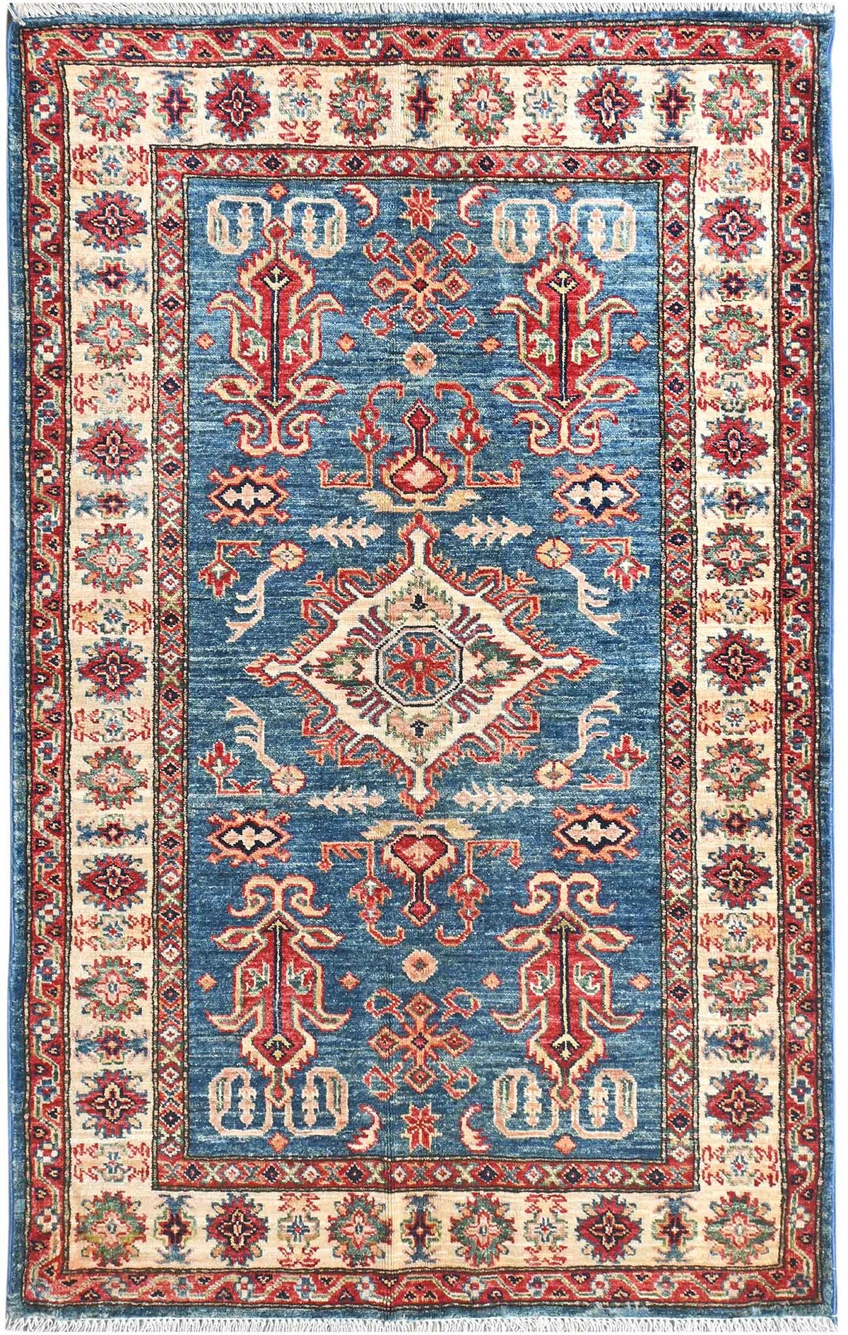 Handmade Kazak Wool Rug 1.57 X 1.02 m (5.1 X 3.3 ft)