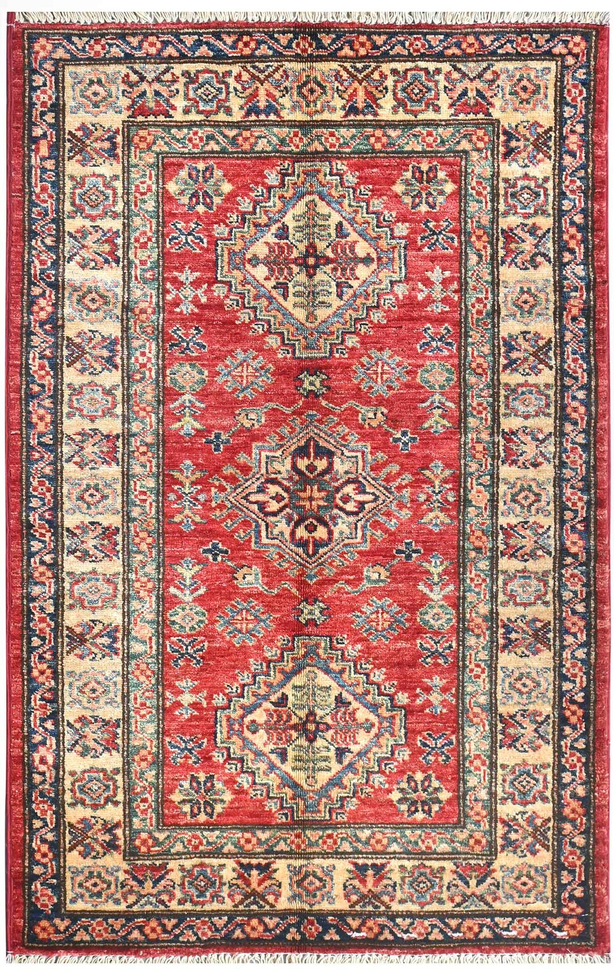 Handmade Kazak Wool Rug 1.25 X 0.80 m (4.1 X 2.6 ft)