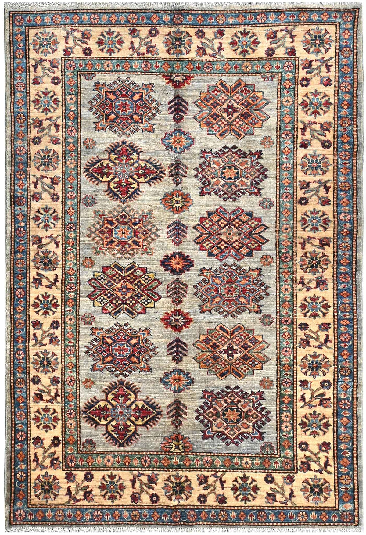 Handmade Kazak Wool Rug 1.80 X 1.24 m (5.9 X 4 ft)