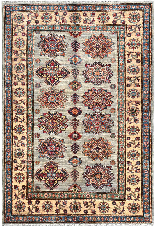 Handmade Kazak Wool Rug 1.80 X 1.24 m (5.9 X 4 ft)