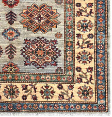 Handmade Kazak Wool Rug 1.80 X 1.24 m (5.9 X 4 ft)