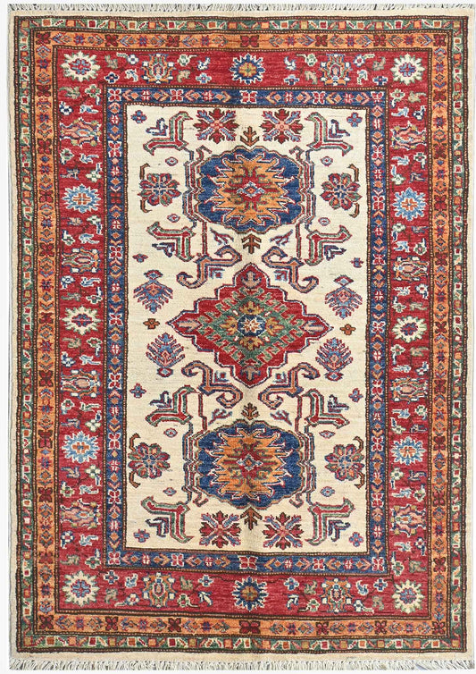 Handmade Kazak Wool Rug 1.47 X 1.05 m (4.8 X 3.4 ft)