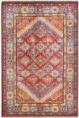 Handmade Kazak Wool Rug 1.36 X 0.85 m (4.4 X 2.7 ft)