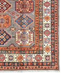 Handmade Kazak Wool Rug 2.42 X 1.73 m (7.9 X 5.6 ft)