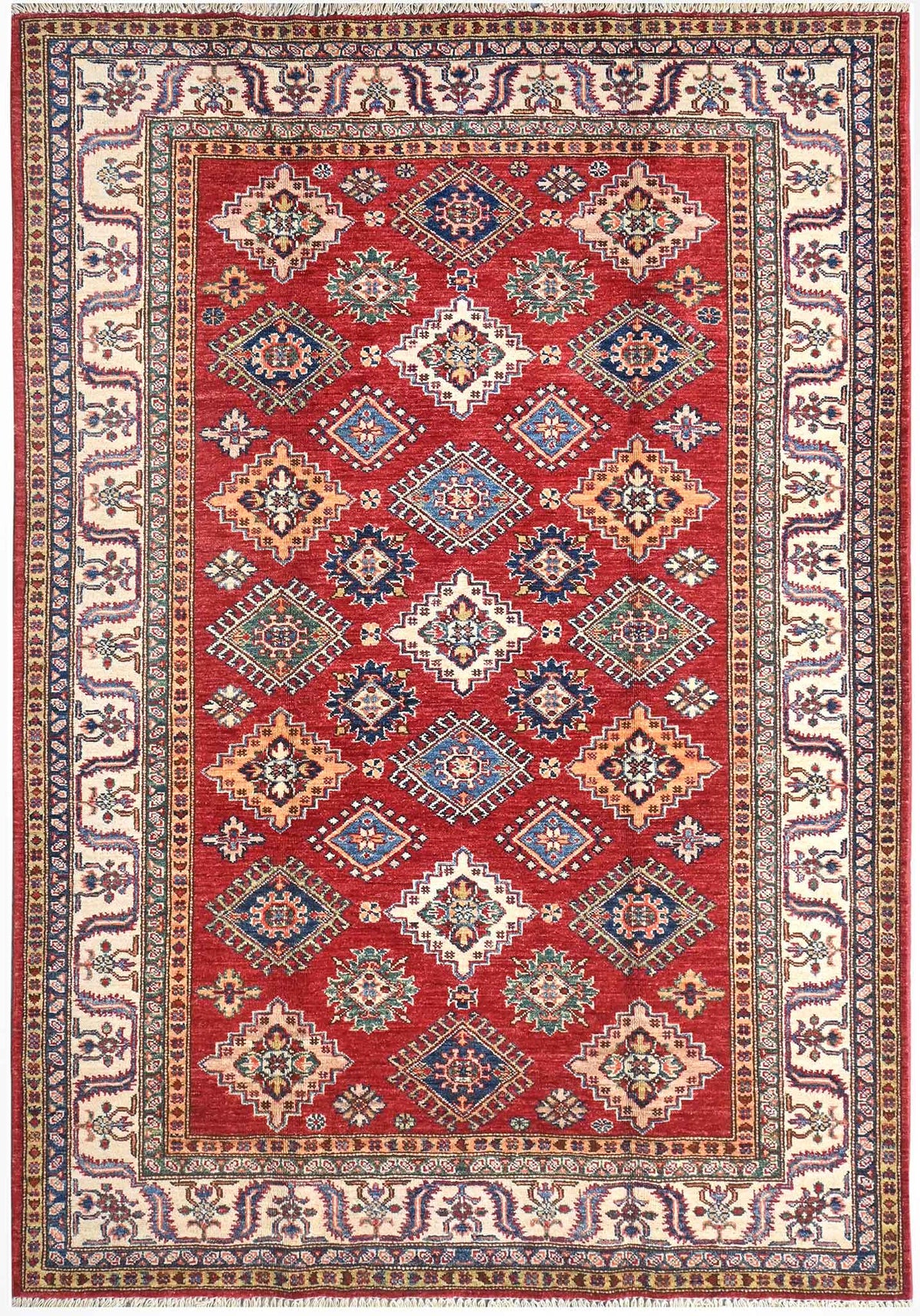 Handmade Kazak Wool Rug 2.08 X 1.48 m (6.8 X 4.8 ft)