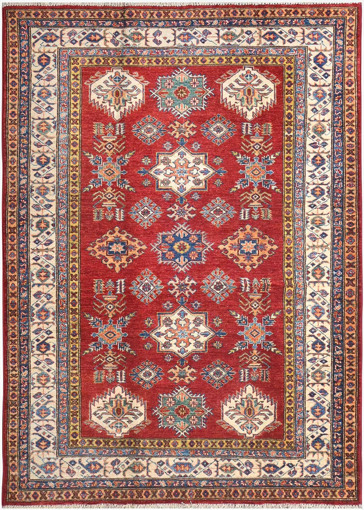 Handmade Kazak Wool Rug 2.04 X 1.45 m (6.6 X 4.7 ft)