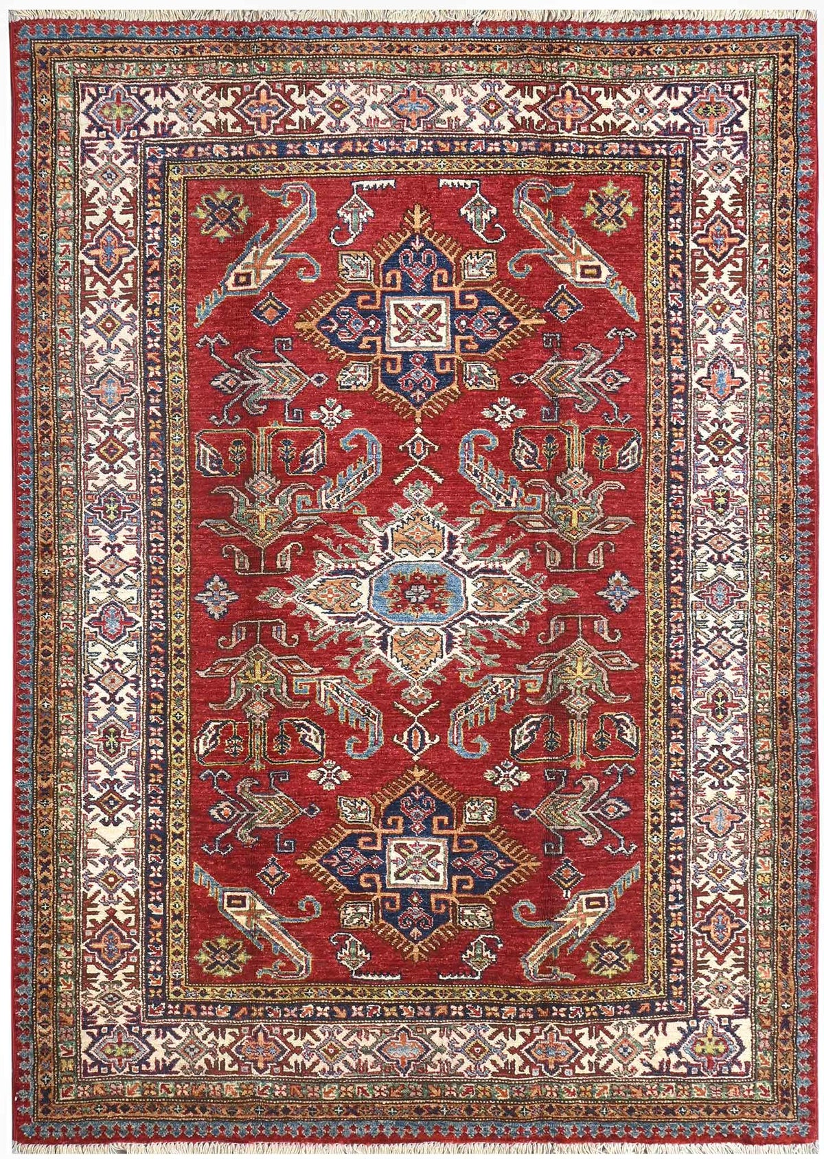 Handmade Kazak Wool Rug 2.09 X 1.54 m (6.8 X 5 ft)