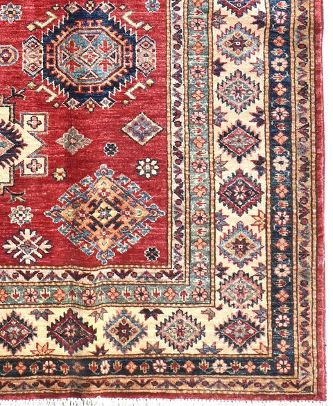 kazak-handmade-wool-rug-corner