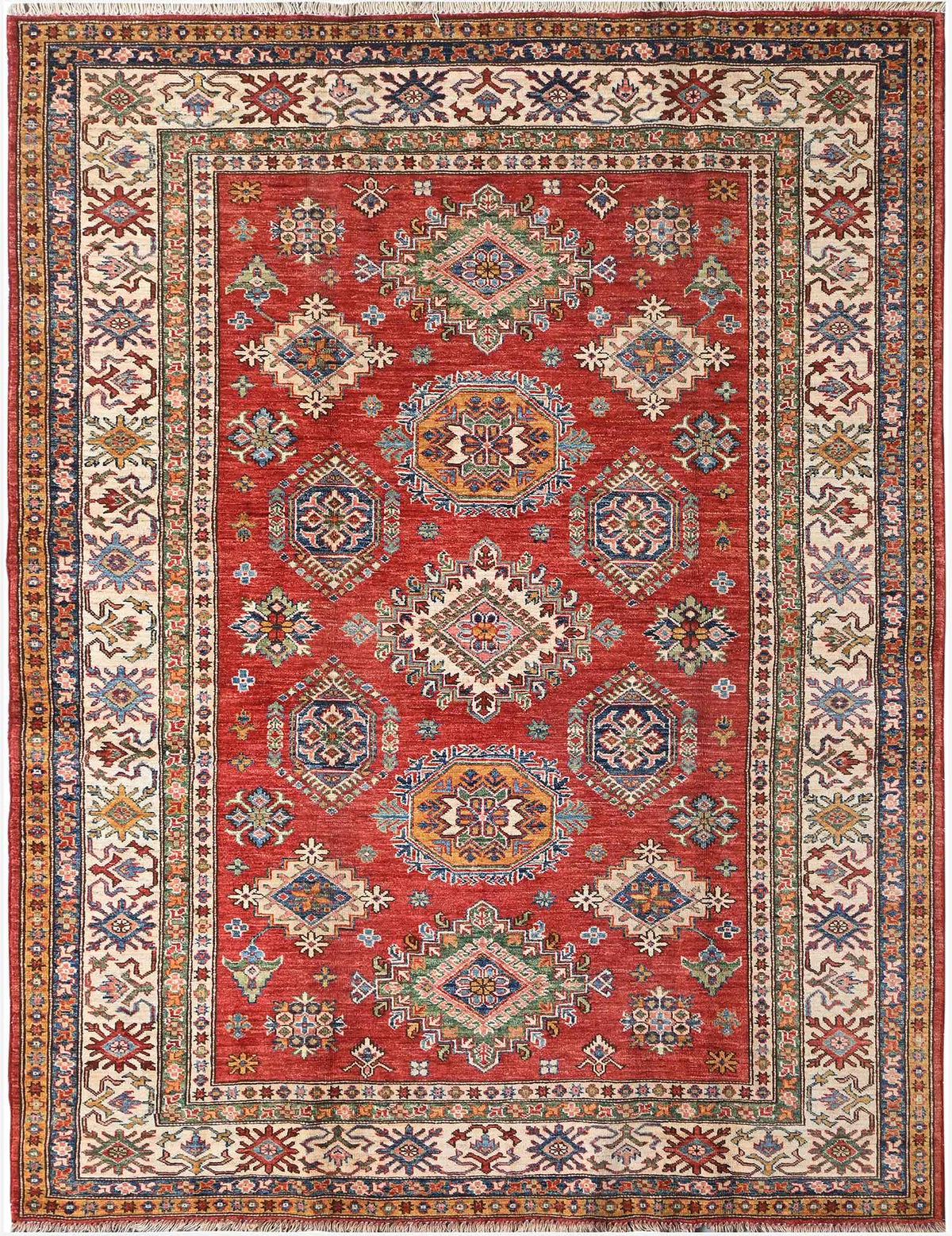 Handmade Kazak Wool Rug 2.40 X 1.73 m (7.8 X 5.6 ft)