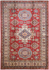 Handmade Kazak Wool Rug 2.42 X 1.65 m (7.9 X 5.4 ft)