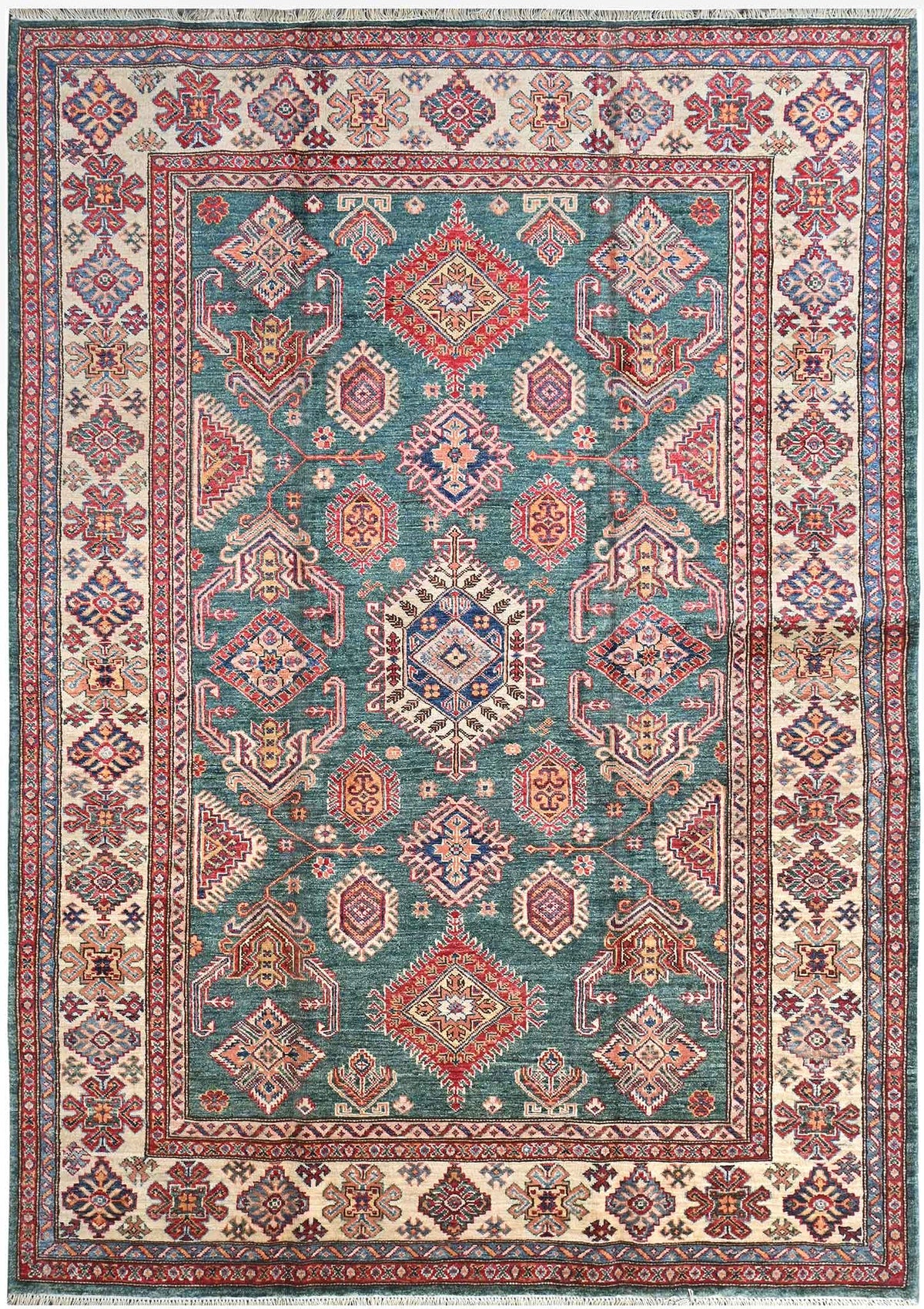 Handmade Kazak Wool Rug 2.41 X 1.74 m (7.9 X 5.7 ft)