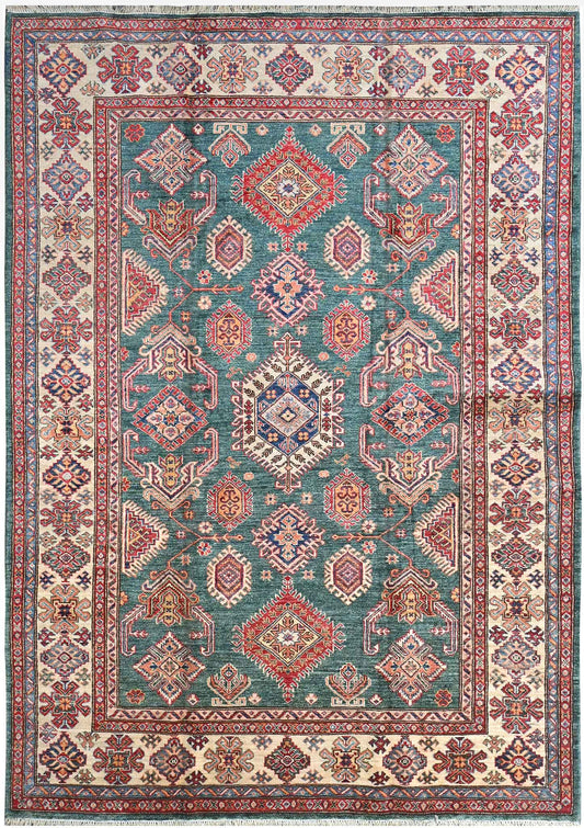 Handmade Kazak Wool Rug 2.41 X 1.74 m (7.9 X 5.7 ft)