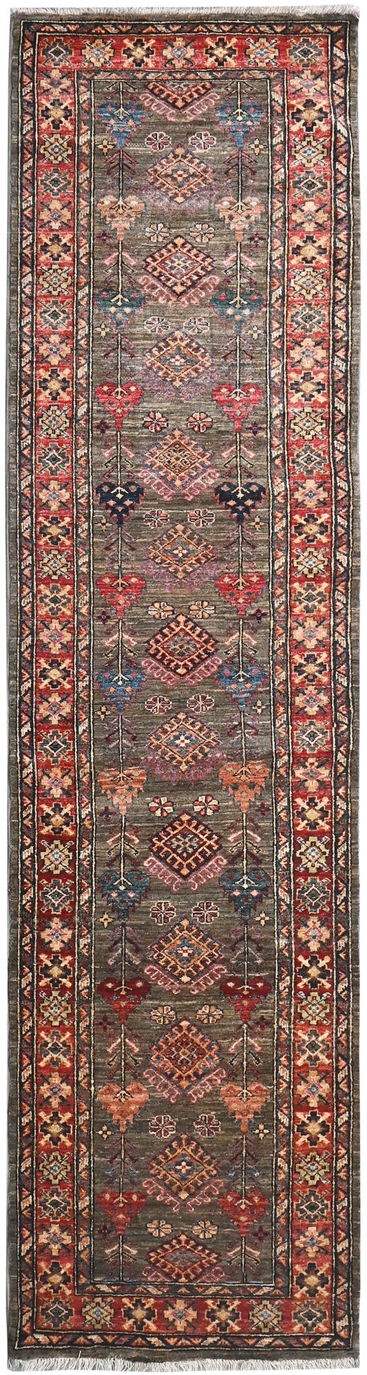 Kazak Natural Dye Wool Runner Rug  3.08 X 0.83 m (10.1 X 2.7 ft)