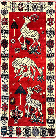 225 x 101 cm Festive tribal Persian Qashqai rug - Rugoutlet
