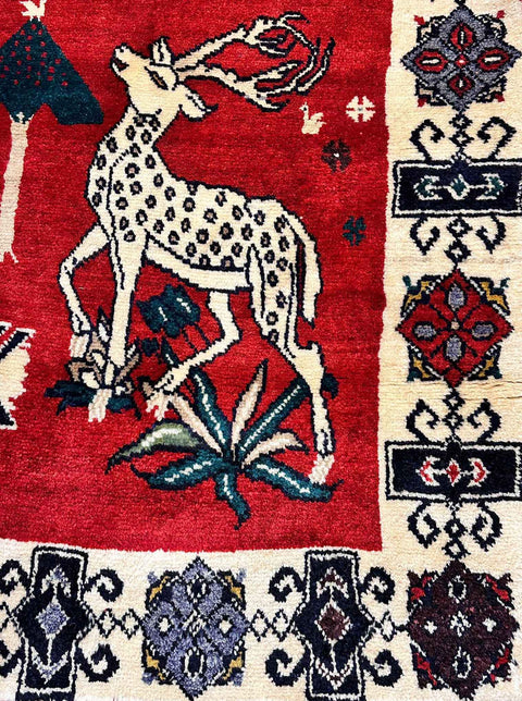 225 x 101 cm Festive tribal Persian Qashqai rug - Rugoutlet
