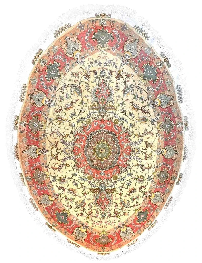 Persian Tabriz oval rug