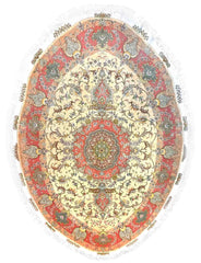 Persian Tabriz oval rug