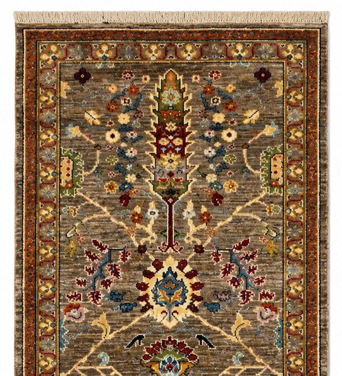 Kazak Natural Dye Wool Runner Rug  2.37 X 0.70 m (7.7 X 2.2 ft)
