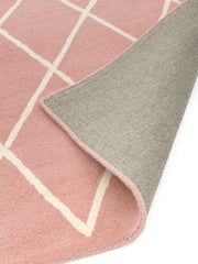 Albany Ogee Silver Diamond Pink Rug - Rugmaster