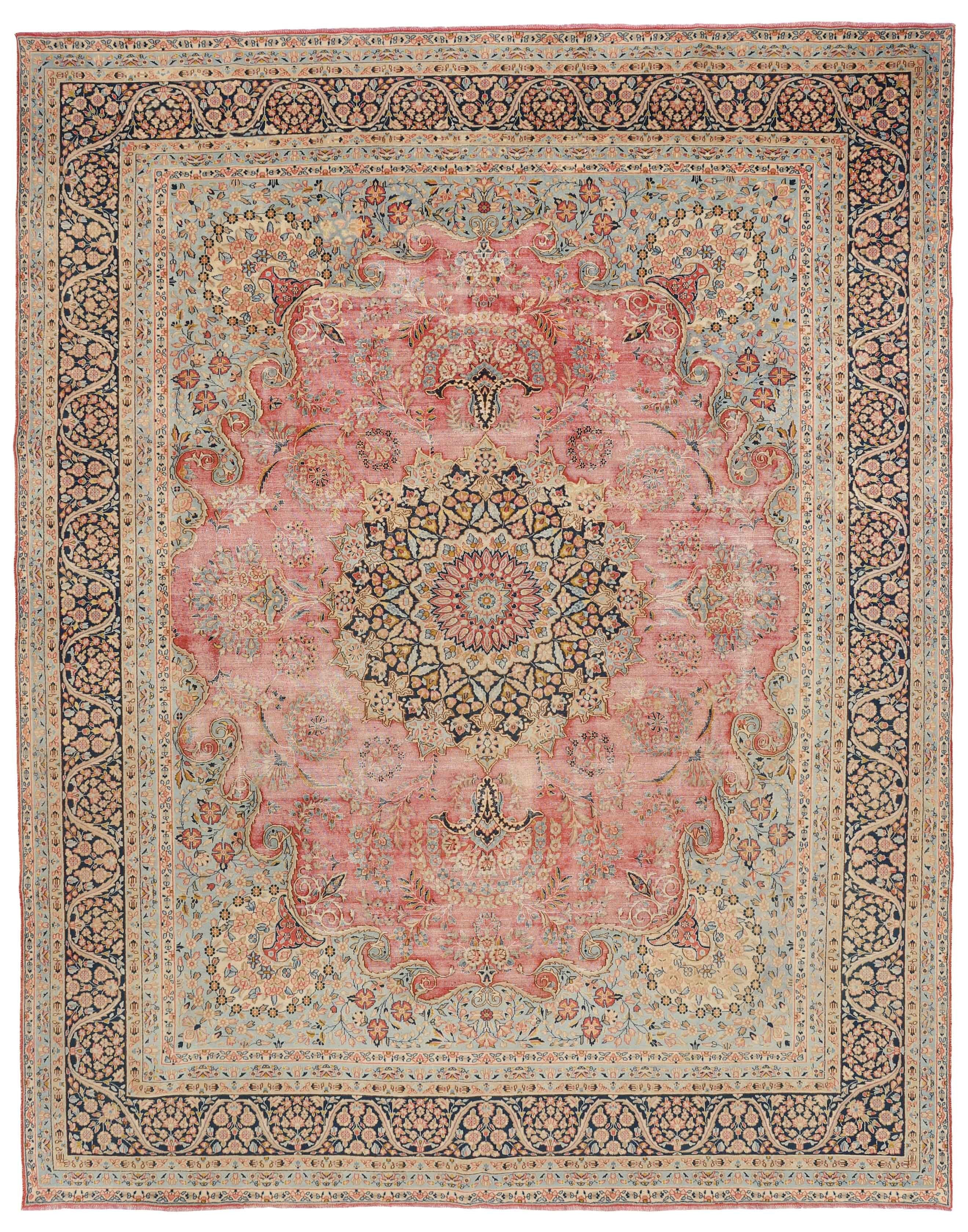 Amber Courtyard Kerman Rug
