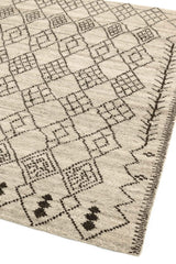 Amira001 Hand knotted Moroccan Berber Tribal White Rug - Rugmaster