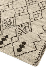 Amira001 Hand knotted Moroccan Berber Tribal White Rug - Rugmaster