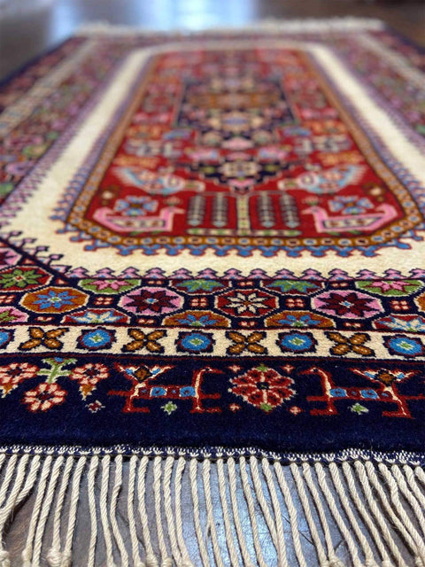Fine Silk Azerbaijan Rug Handmade  155 x 112 cm