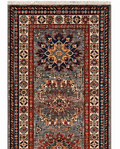 Kazak Natural Dye Wool Runner Rug  2.98 X 0.83 m (9.7 X 2.7 ft)